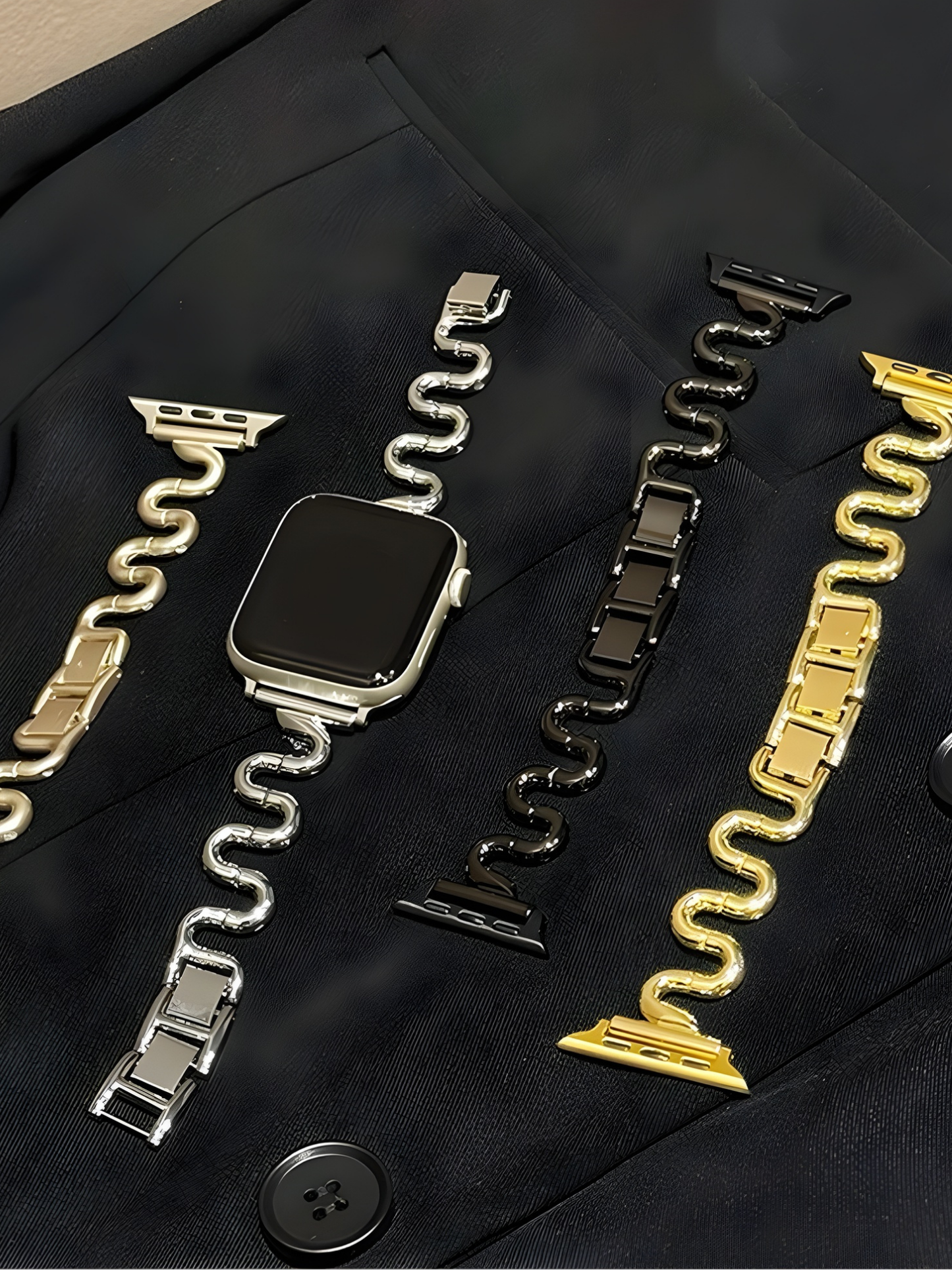Luxury Slim Irregular Shape Metal Strap for Apple Watch