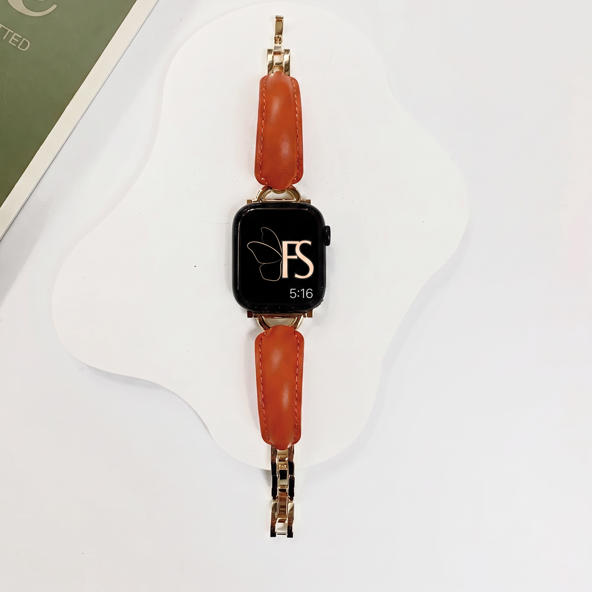 Luxury D-Shape Leather Strap for Apple Watch