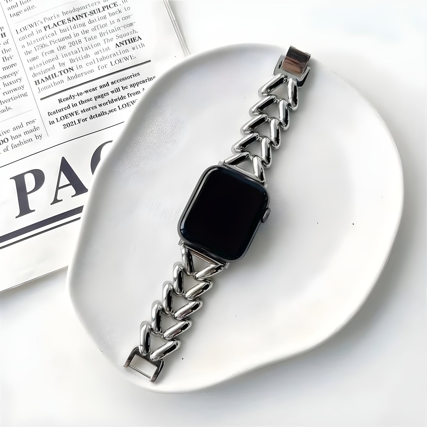 Elegant Stainless Steel Bracelet Band for Apple Watch