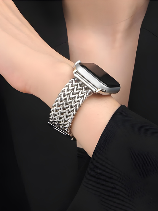 Elegant Woven Stainless Steel Band for Apple Watch
