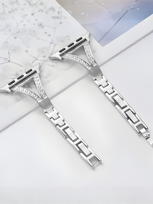 Diamond Apple Watch Band – Stainless Steel Luxury Bracelet for Women