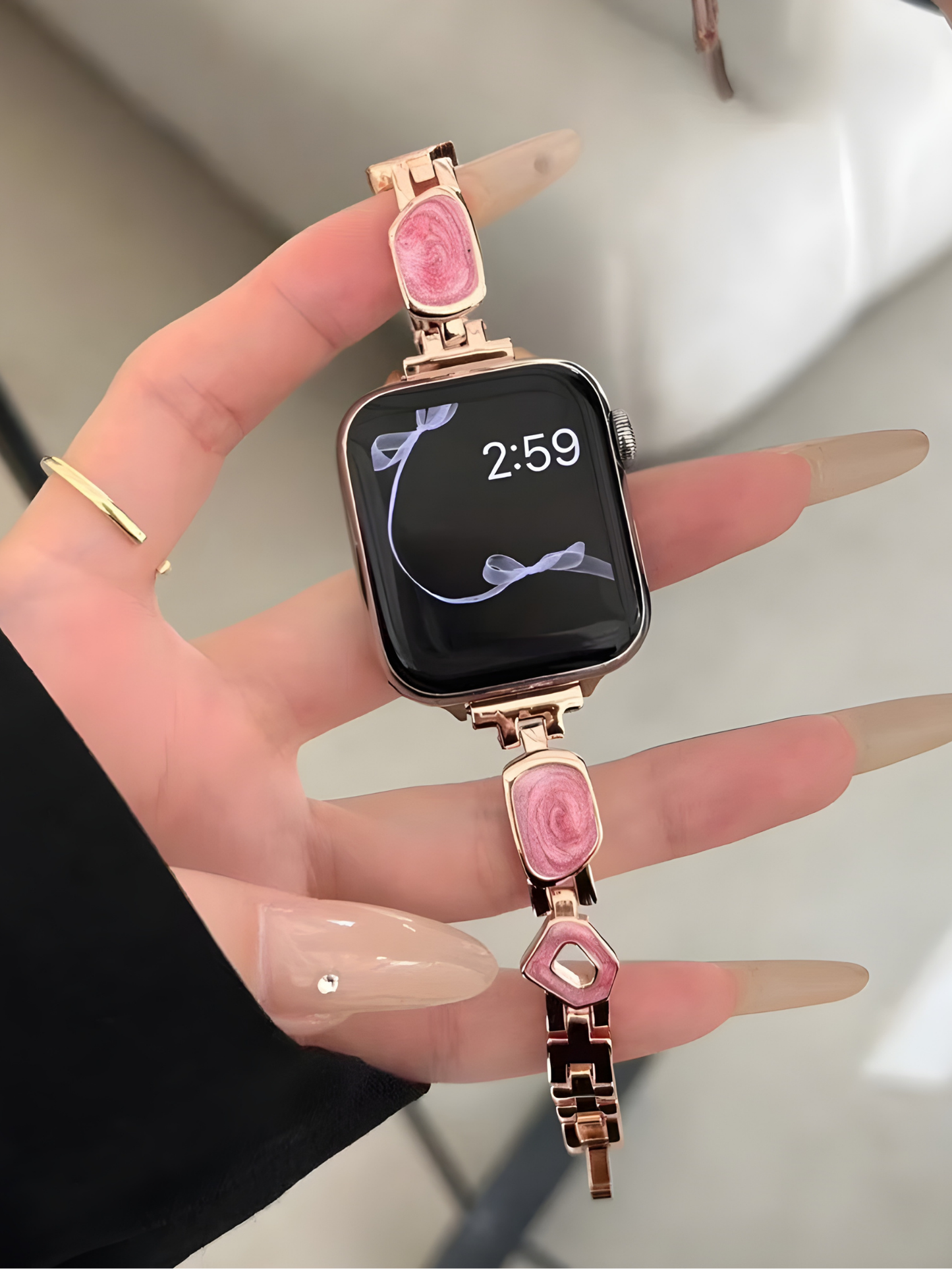 Elegant Crystal Link Bracelet Band for Apple Watch – Stainless Steel