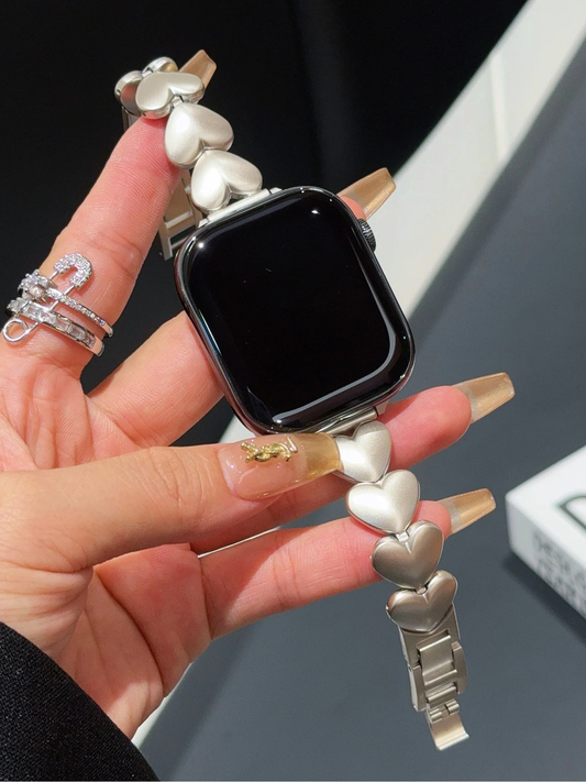 Luxury Love Heart Metal Bracelet for Apple Watch
