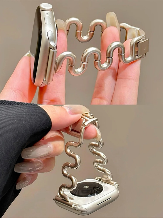 Luxury Slim Irregular Shape Metal Strap for Apple Watch