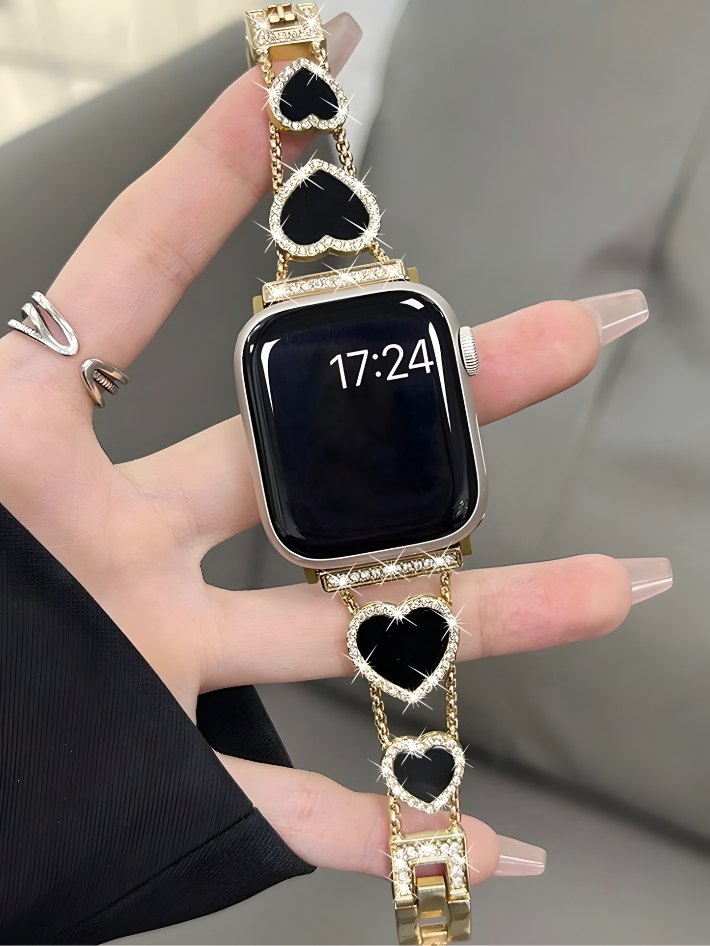 Gold Heart Stainless Steel Bracelet Band for Apple Watch