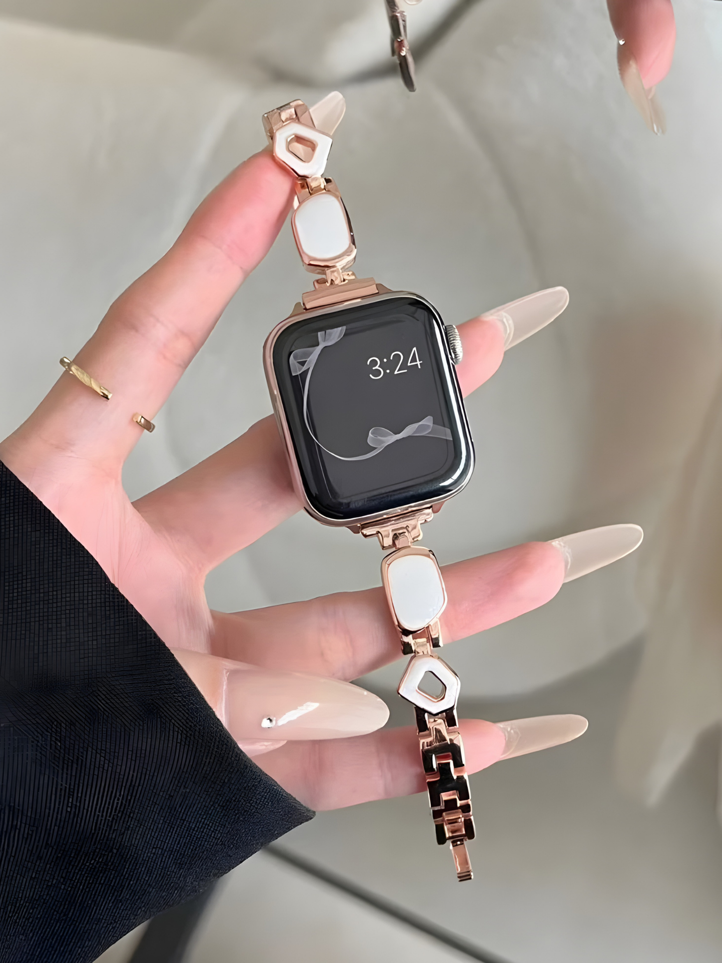 Elegant Crystal Link Bracelet Band for Apple Watch – Stainless Steel