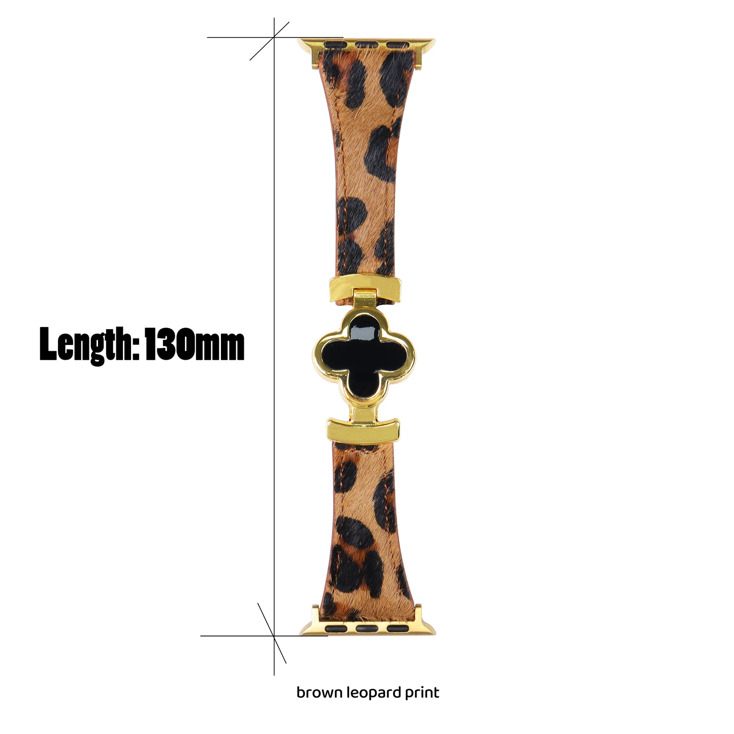 Four-Leaf Leopard Leather Magnetic Band for Apple Watch