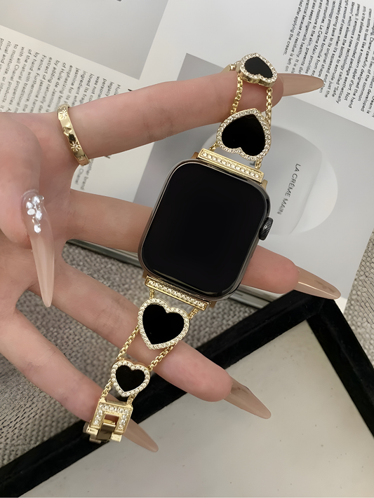 Gold Heart Stainless Steel Bracelet Band for Apple Watch