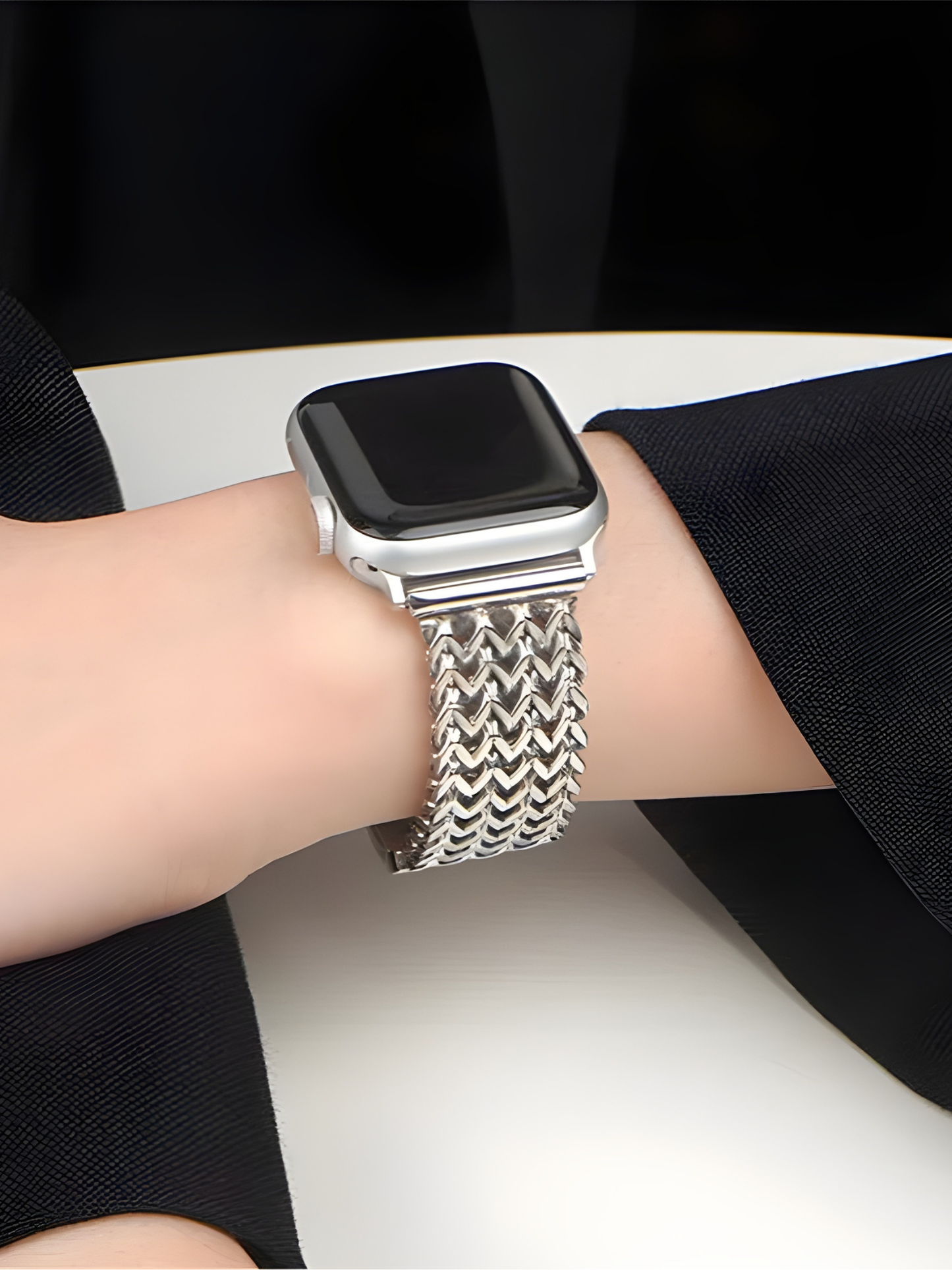 Elegant Woven Stainless Steel Band for Apple Watch