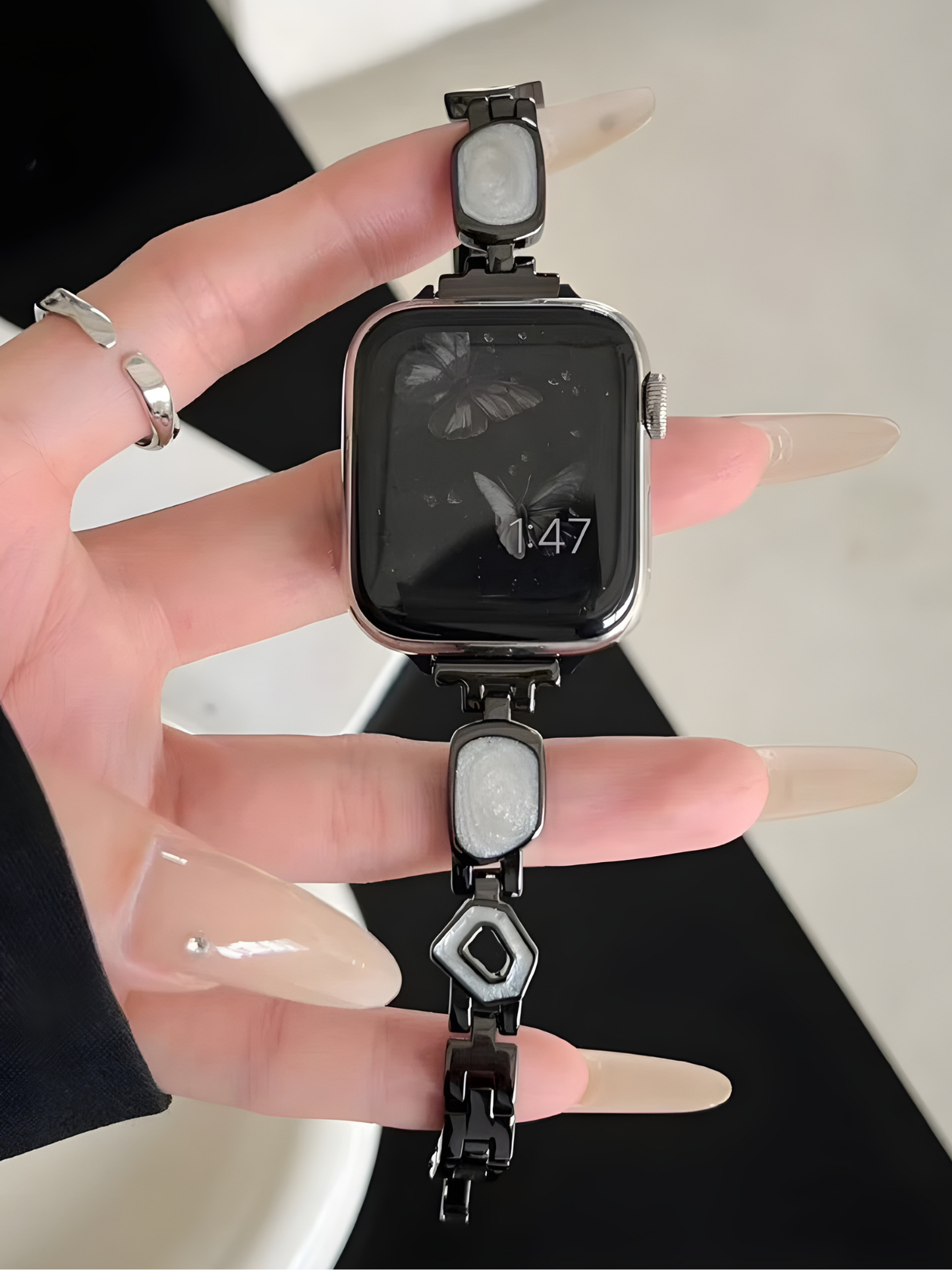 Elegant Crystal Link Bracelet Band for Apple Watch – Stainless Steel