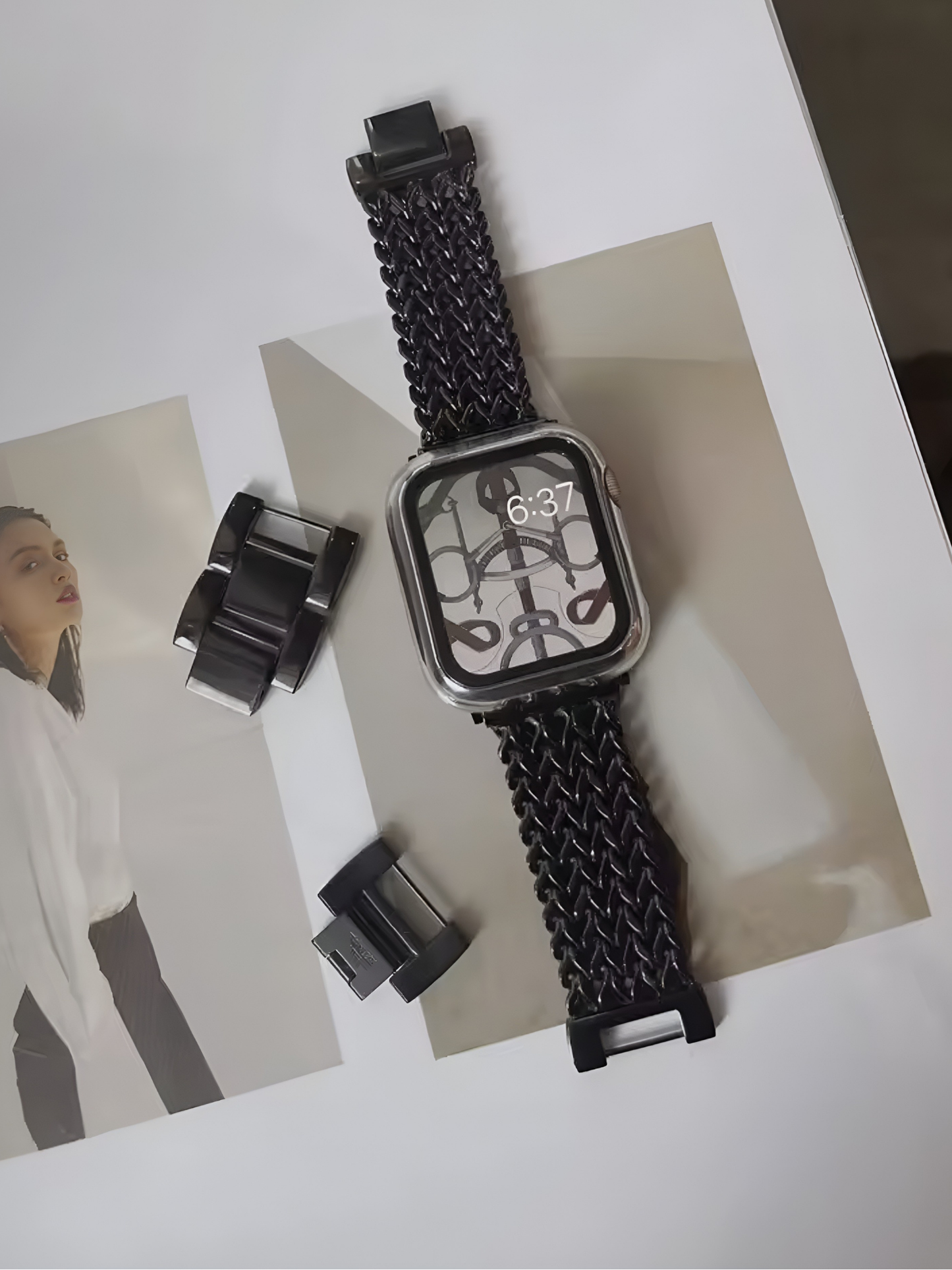 Elegant Woven Stainless Steel Band for Apple Watch