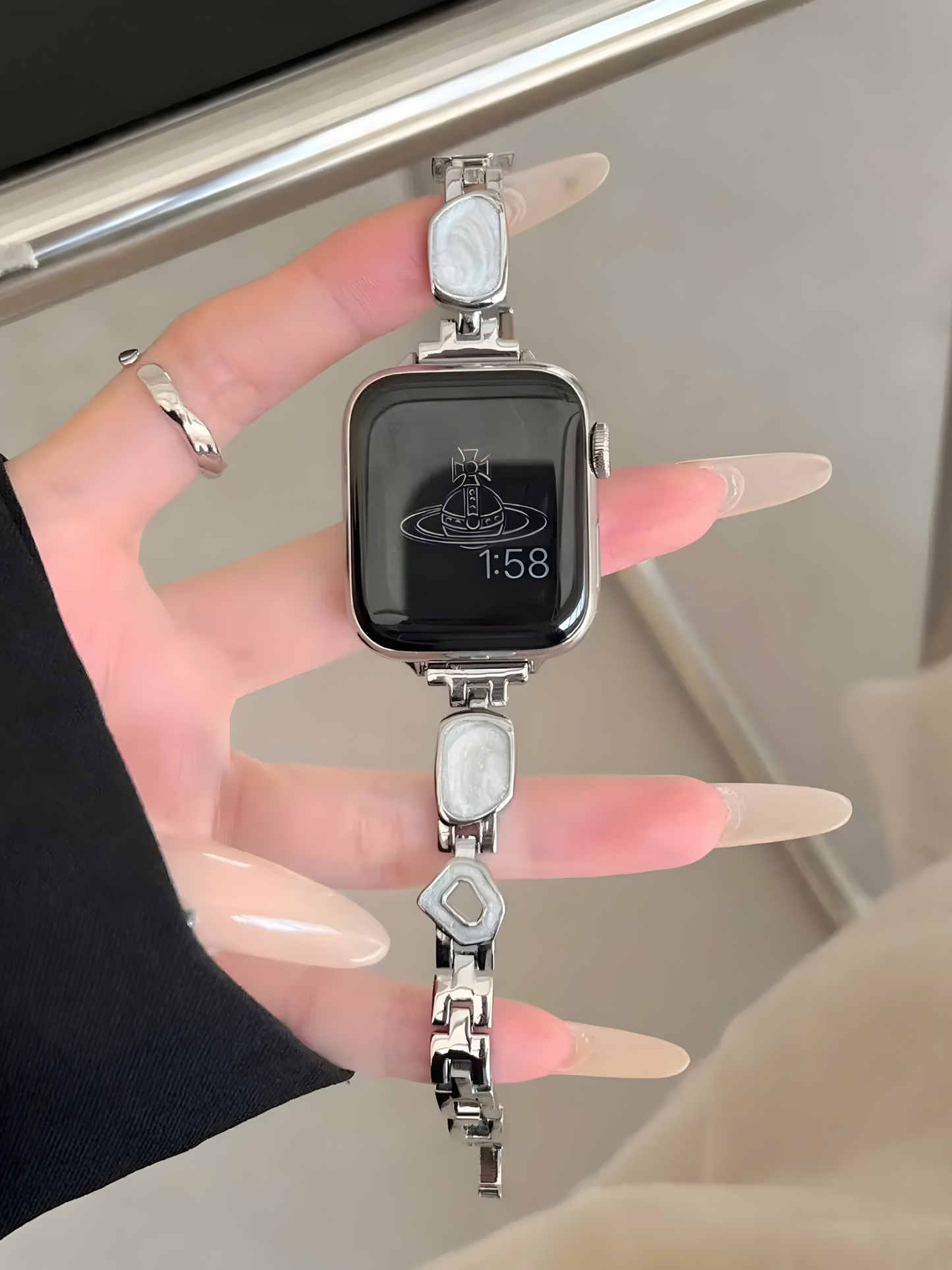 Elegant Crystal Link Bracelet Band for Apple Watch – Stainless Steel