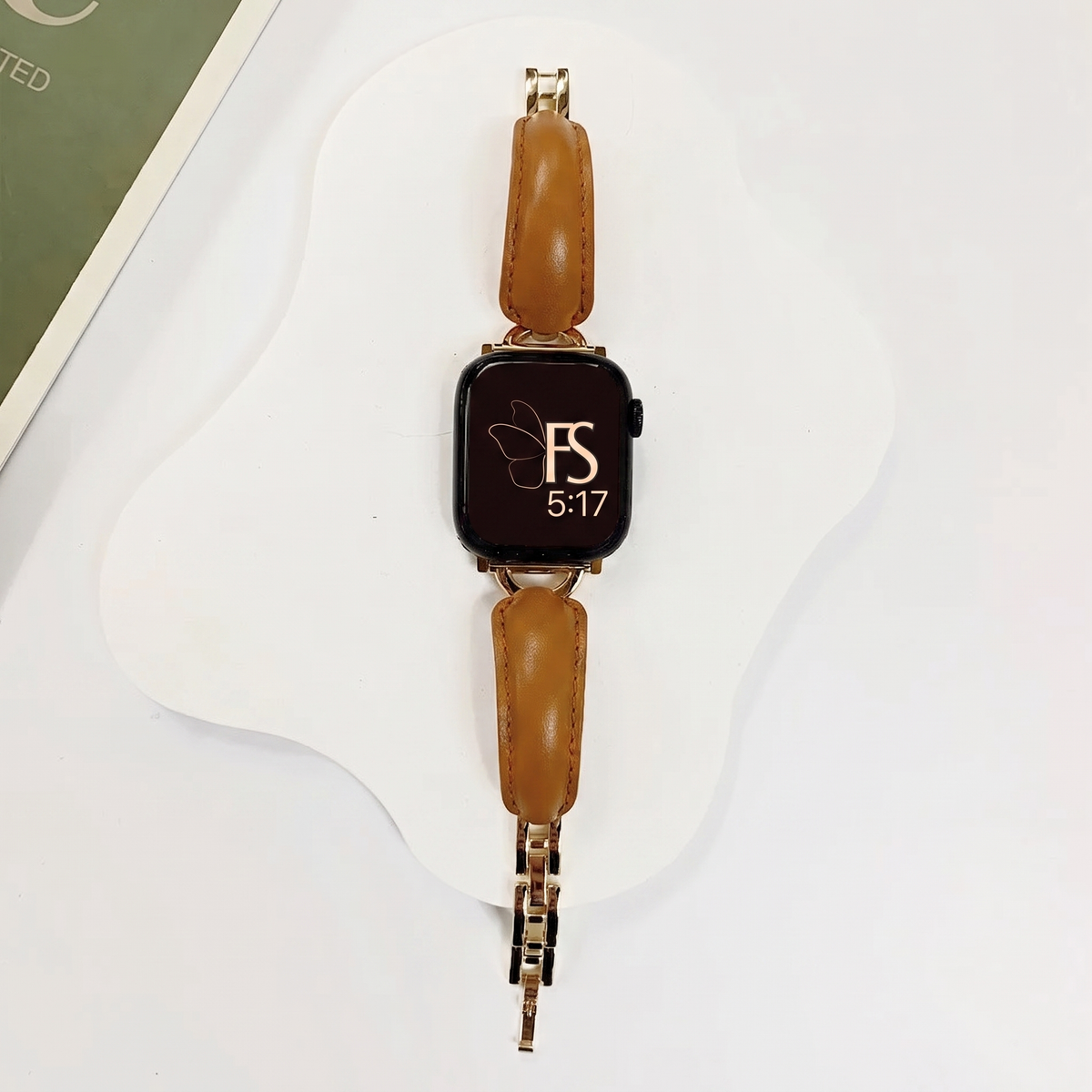 Luxury D-Shape Leather Strap for Apple Watch