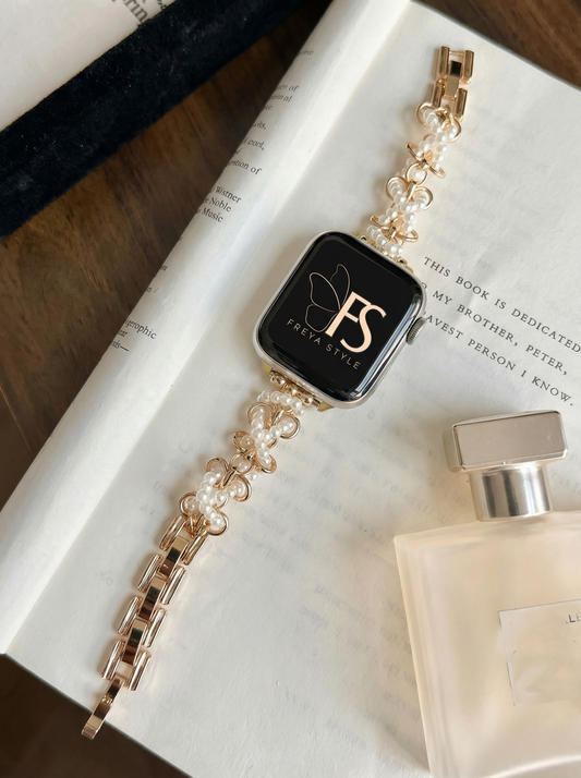 Women’s Stainless Steel & Pearl Band for Apple Watch
