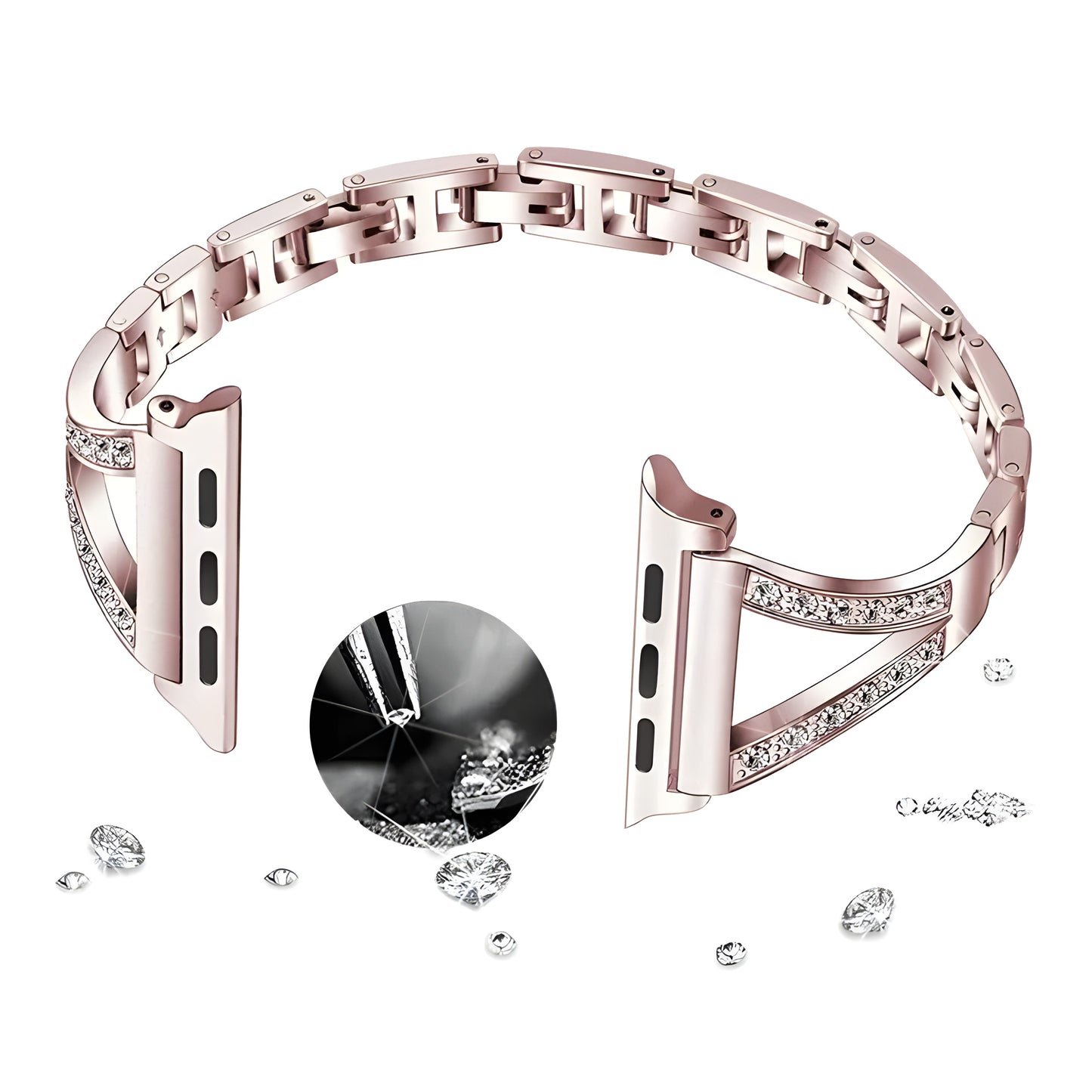 Diamond Apple Watch Band – Stainless Steel Luxury Bracelet for Women