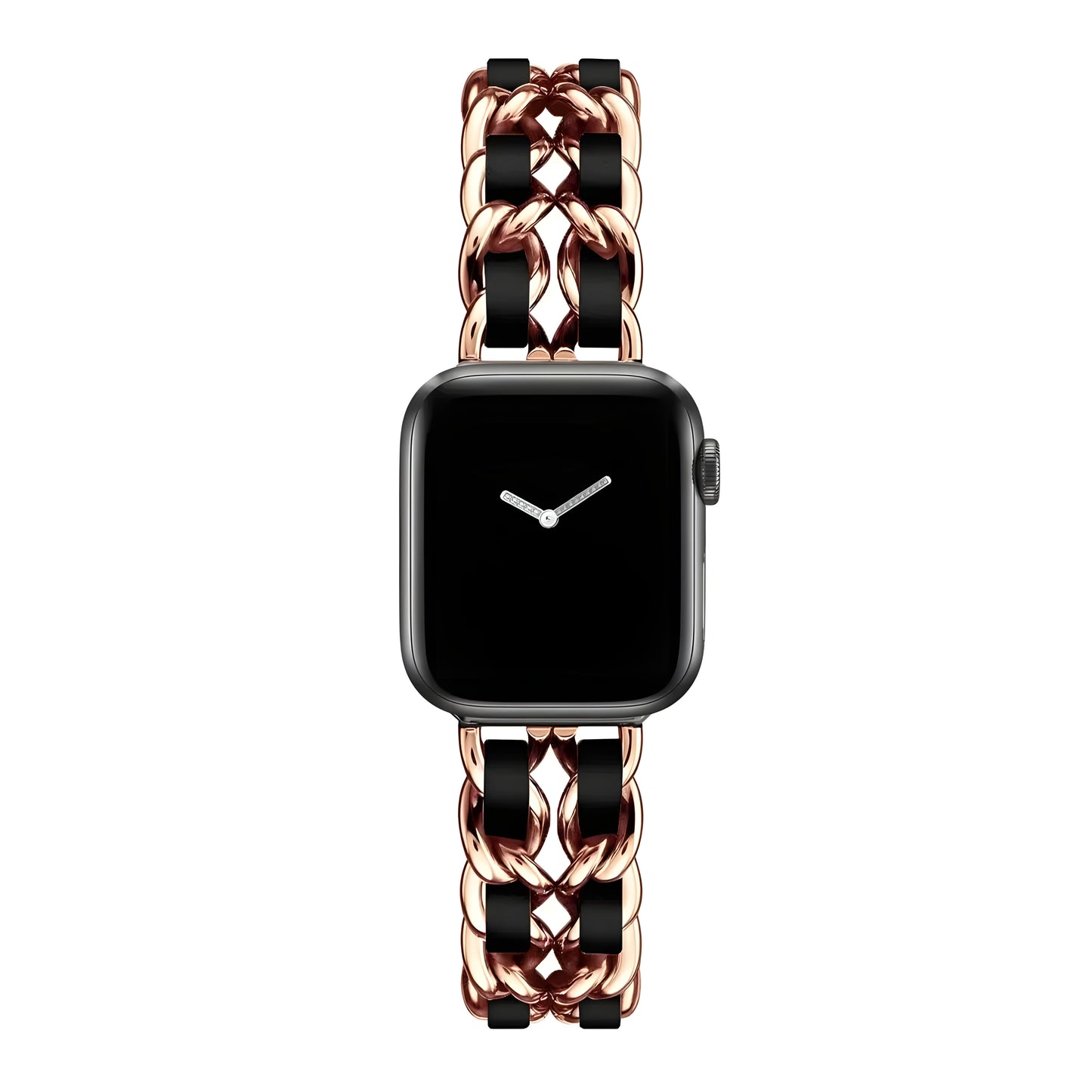 Luxury Metal & Leather Chain Band for Apple Watch