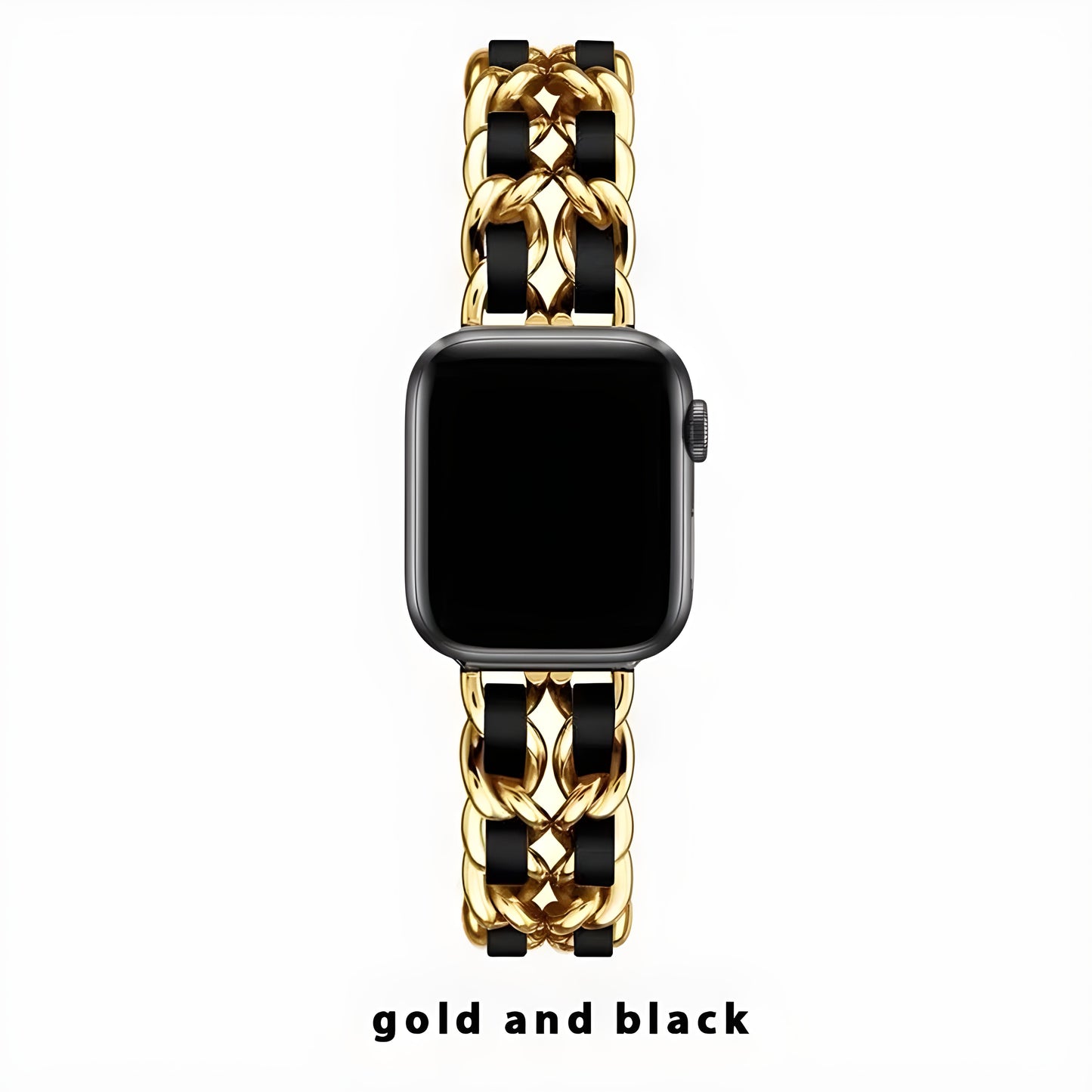 Luxury Metal & Leather Chain Band for Apple Watch