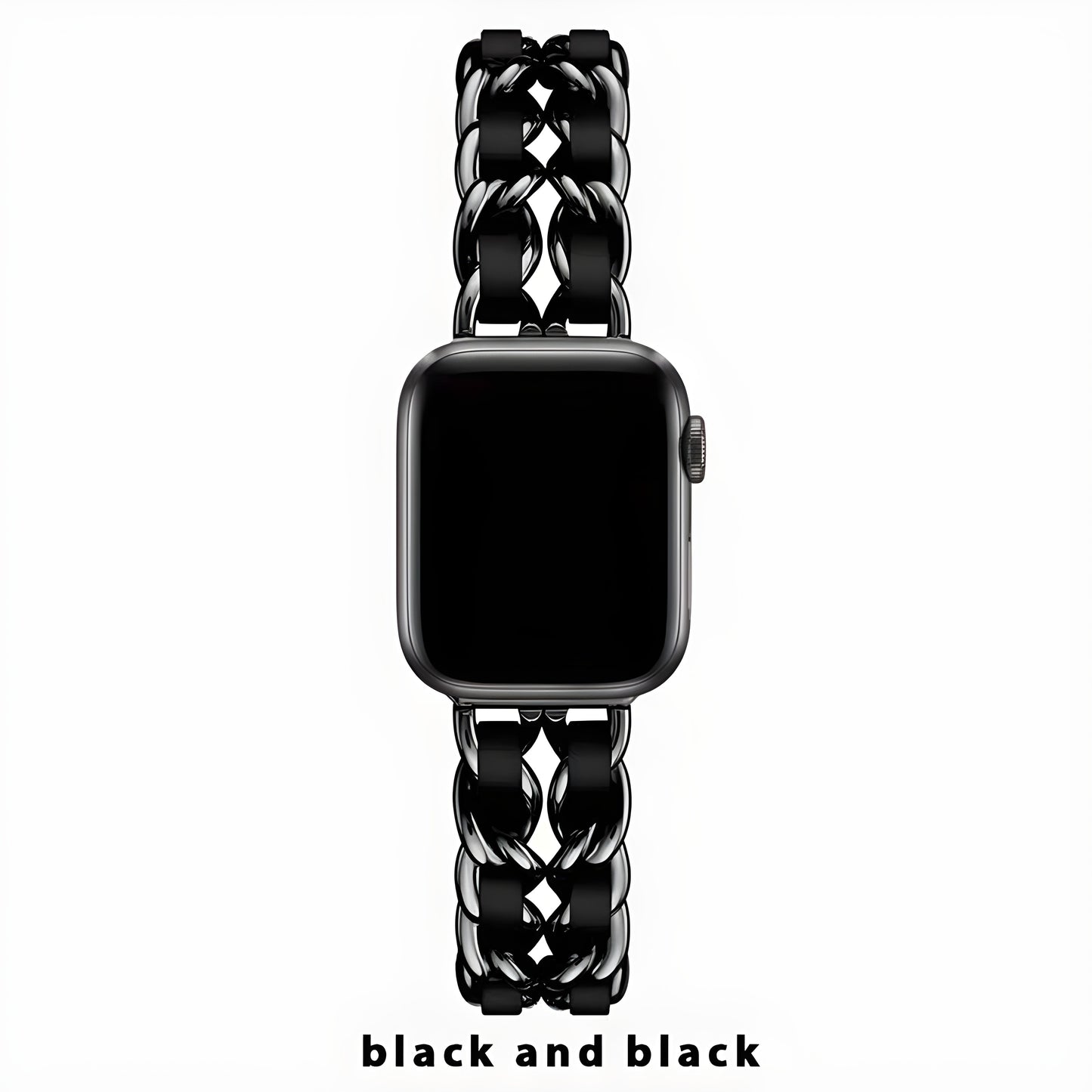 Luxury Metal & Leather Chain Band for Apple Watch