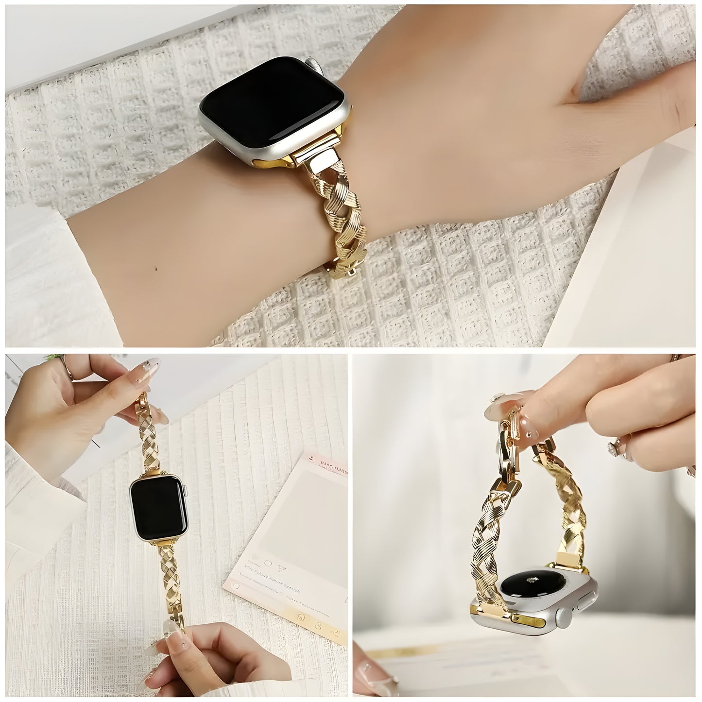 Elegant Twisted Stainless Steel Band for Apple Watch