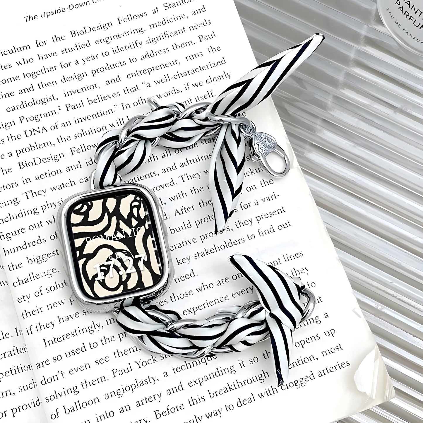 Luxury Metal & Silk Scarf Band for Apple Watch