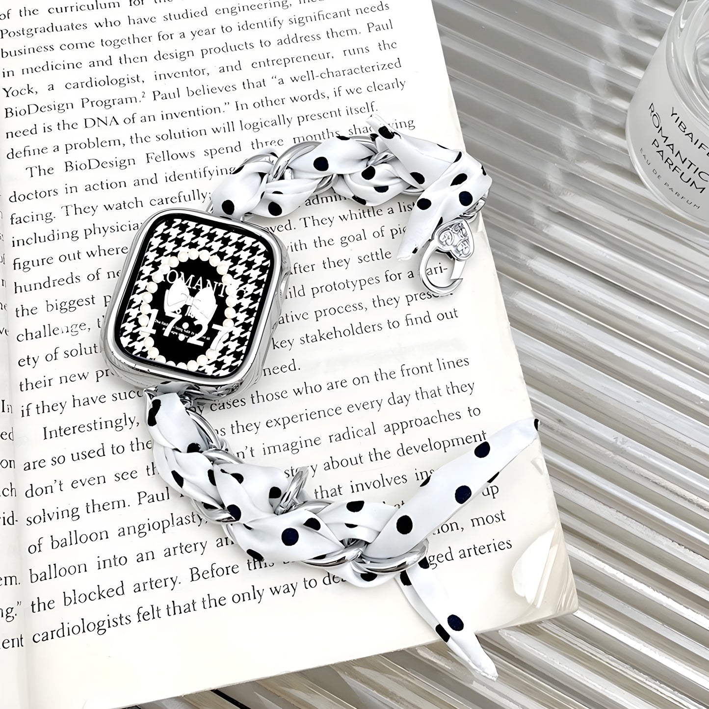 Luxury Metal & Silk Scarf Band for Apple Watch