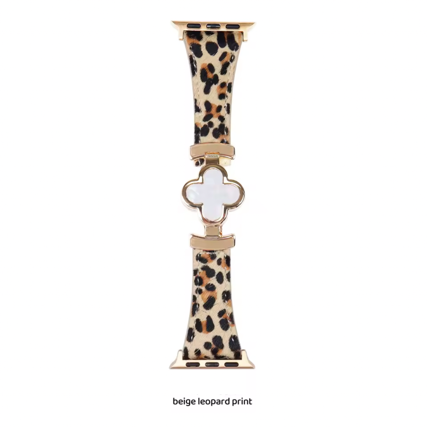 Four-Leaf Leopard Leather Magnetic Band for Apple Watch