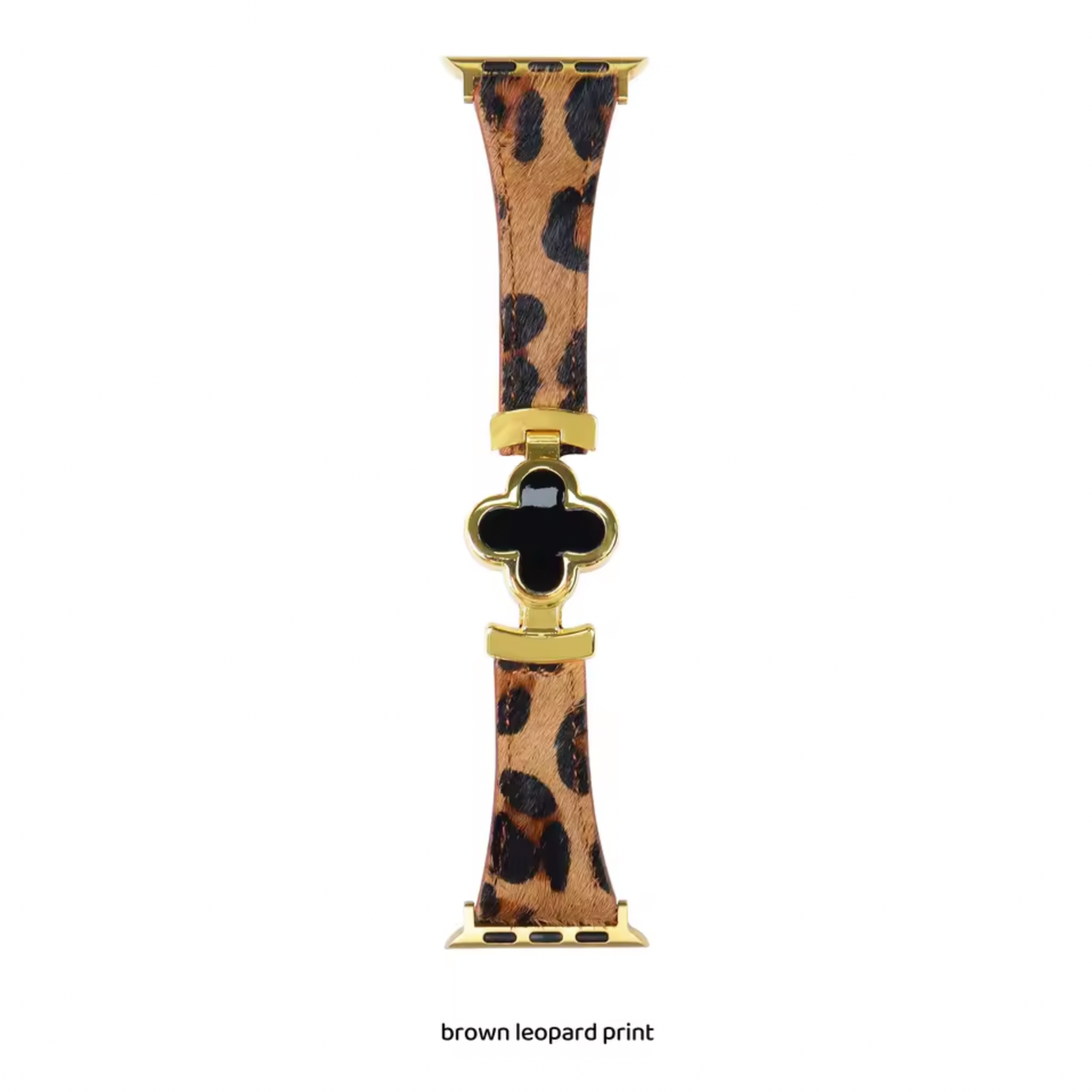 Four-Leaf Leopard Leather Magnetic Band for Apple Watch