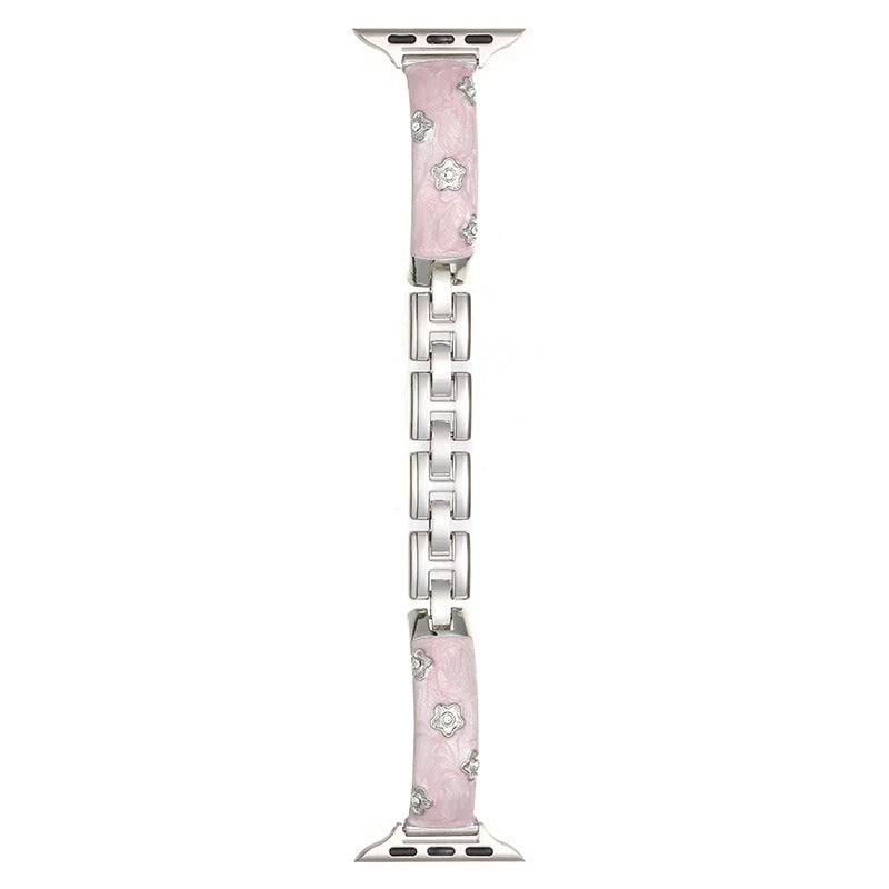 Resin Flower Band for Apple Watch – Elegant Women Bracelet