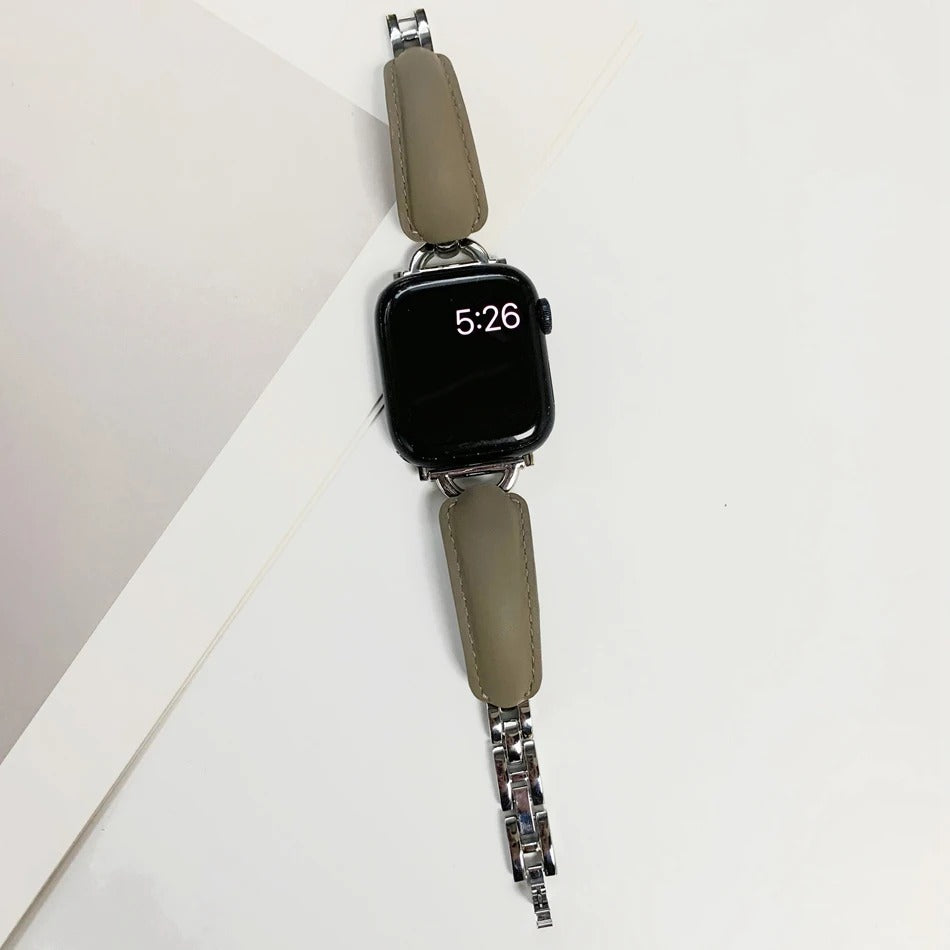 Luxury D-Shape Leather Strap for Apple Watch
