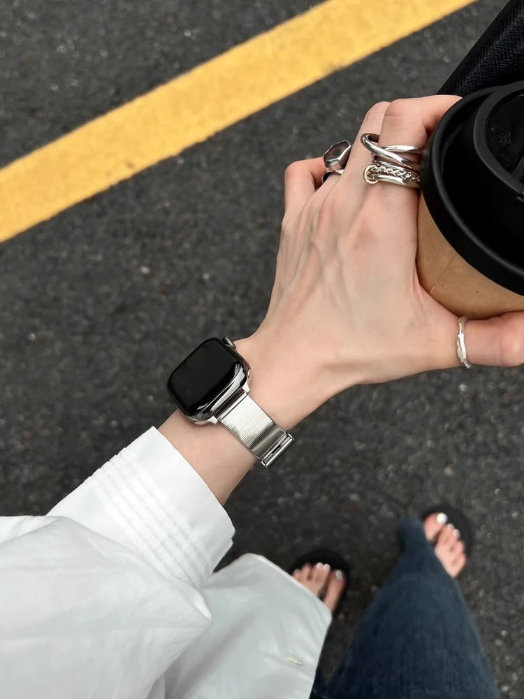 Glossy Stainless Steel Band for Apple Watch