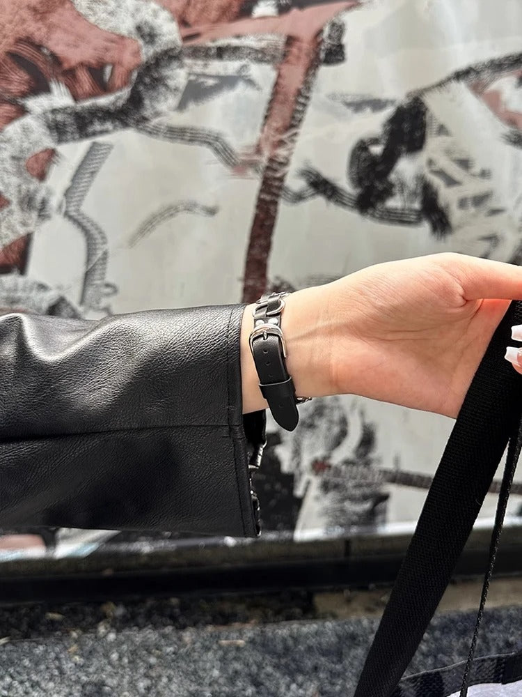 Retro Weave Leather & Stainless Steel Band for Apple Watch