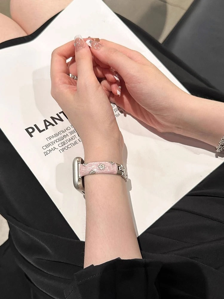 Resin Flower Band for Apple Watch – Elegant Women Bracelet