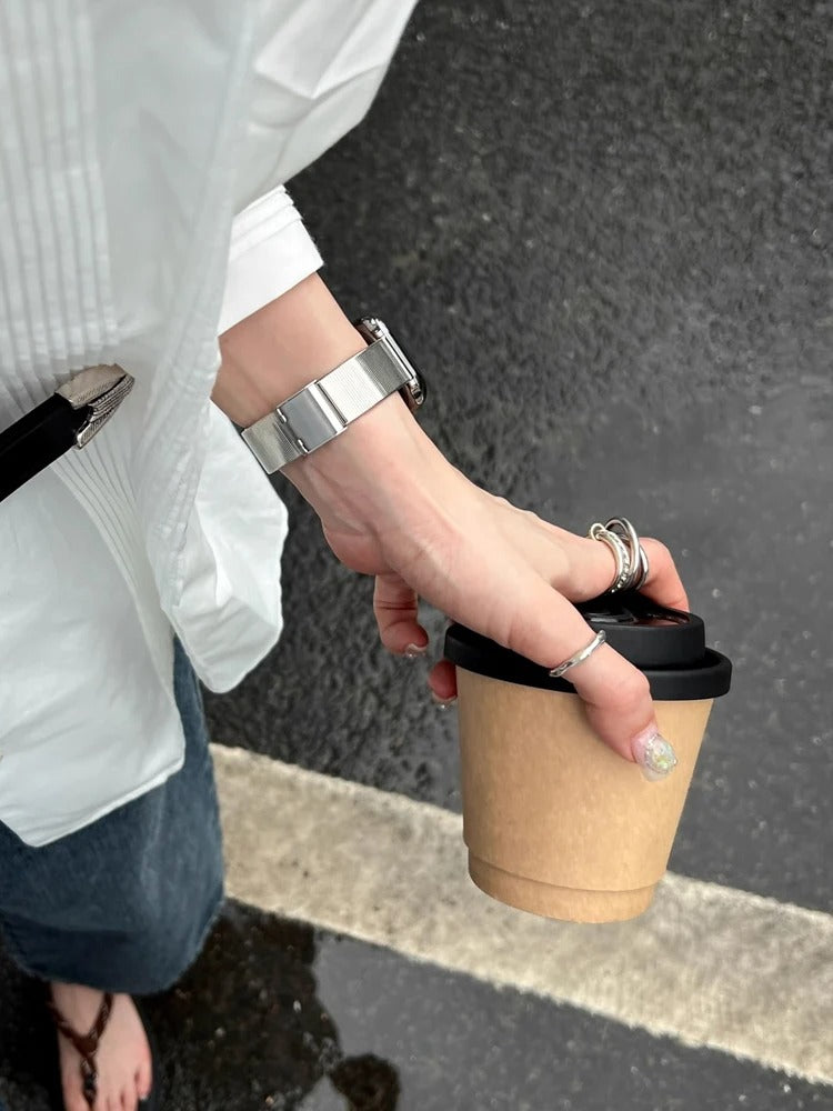 Glossy Stainless Steel Band for Apple Watch