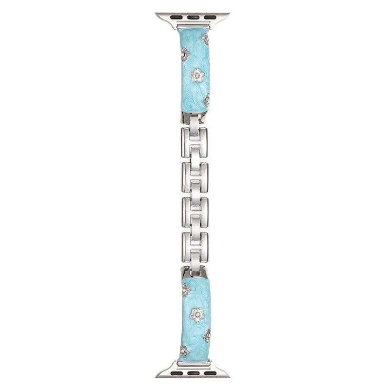 Resin Flower Band for Apple Watch – Elegant Women Bracelet