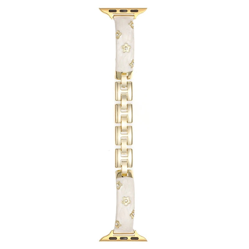 Resin Flower Band for Apple Watch – Elegant Women Bracelet