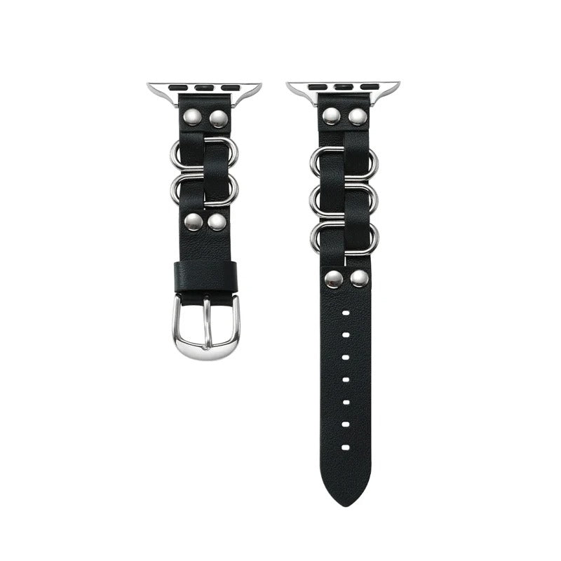 Retro Weave Leather & Stainless Steel Band for Apple Watch