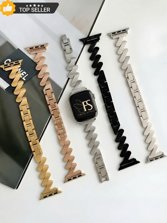 Stainless Steel Chain Strap for Apple Watch – Adjustable Women’s Bracelet